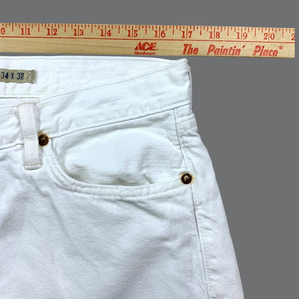 Polo Ralph Lauren Jeans Mens 34x32 White Classic 867 Straight 100% Cotton Y2K - Picture 6 of 9